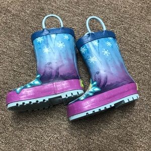 Western Chief Kids Girls Frozen 2 Licensed Waterproof Rain Boot Size 5
